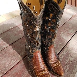 Corral Cross Python Boots